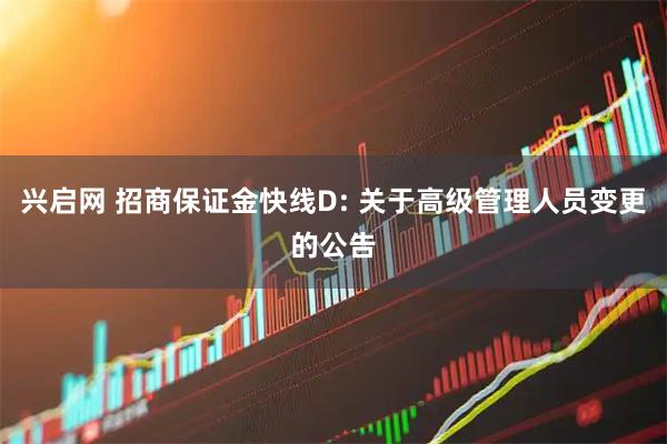 兴启网 招商保证金快线D: 关于高级管理人员变更的公告